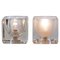 Iced Glass Cube Table Lamps from Peill & Putzler 1970s, Set of 2 6