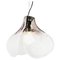 Tulip Pendant Lamp in Amber & Clear Murano Glass by Carlo Nason for Mazzega, Italy, 1960s 1