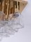 Cubist Flush Mount Chandelier in Brass and Ice Glass by J. T. Kalmar for Kalmar, Austria, 1960s 6
