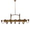 Brass and Glass Chandelier, 1930s 1