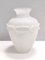 Postmodern White Scavo Glass Vase attributed to Seguso, Italy, 1970s 1