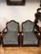 Art Deco Armchairs with Walnut Footrest, Set of 4 2