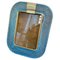 Marco rectangular de latón y cristal de Murano azul claro de Barovier & Toso, años 80, Imagen 1