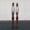 Large Hand Carved African Candleholders, Set of 2 2