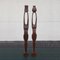 Large Hand Carved African Candleholders, Set of 2, Image 2