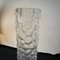 Modernist Italian Hammered Clear Glass Cylindrical Vase, 1970s 8