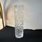 Modernist Italian Hammered Clear Glass Cylindrical Vase, 1970s 9