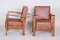 Art Deco Adjustable Armchairs in Oak, Leather, Czech, 1930s, Set of 2, Image 11