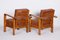 Art Deco Adjustable Armchairs in Oak, Leather, Czech, 1930s, Set of 2 9