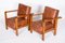 Art Deco Adjustable Armchairs in Oak, Leather, Czech, 1930s, Set of 2 4