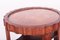 Small Art Deco Round Coffee Table in Oak & Copper Plate, Czech, 1920s 4