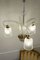 Lámpara de araña Art Déco vintage de cristal de Murano con tres luces, años 30, Imagen 9