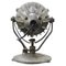 Lámpara de mesa industrial vintage con puntos de metal gris y vidrio transparente, Imagen 6