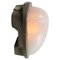 Vintage Industrial French Beige Cast Iron & Frosted Cut Glass Wall Light by Holophane, France 5