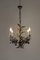 Vintage Italian Tole Metal Chandelier with Flowers, 1920s 7