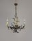 Vintage Italian Tole Metal Chandelier with Flowers, 1920s 1