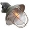 Industrielle Vintage Wandlampe aus grauem Metall & Milchglas 2