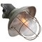 Lámpara de pared industrial vintage de metal gris y vidrio esmerilado, Imagen 2