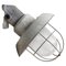 Vintage Industrial Gray Metal and Frosted Glass Wall Lamp, Image 1
