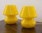 Gelbe Italienische Vintage Mushroom Tischlampen aus Muranoglas, 2er Set 4