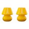 Vintage Italian Yellow Mushroom Table Lamps in Murano Glass, Set of 2 1