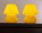 Gelbe Italienische Vintage Mushroom Tischlampen aus Muranoglas, 2er Set 3