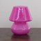 Vintage Italian Fuchsia Mushroom Table Lamp in Murano Glass 6