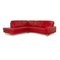 Red Corner Sofa in Leather from Willi Schillig 1