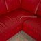 Sofá esquinero rojo de cuero de Willi Schillig, Imagen 3