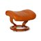 Reno Leather Armchair and Stool in Brown Orange from Stressless, Set of 2 10
