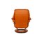 Poltrona e sgabello Reno in pelle marrone arancione di Stressless, set di 2, Immagine 8