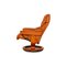 Reno Leather Armchair and Stool in Brown Orange from Stressless, Set of 2 9