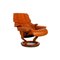 Reno Leather Armchair and Stool in Brown Orange from Stressless, Set of 2 3