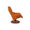 Reno Leather Armchair and Stool in Brown Orange from Stressless, Set of 2 7