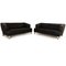 2300 Leather Sofa Set in Black from Rolf Benz, Set of 2 1