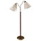 Modern Swedish Floor Lamp in Brass and Leather, 1940s, Image 1