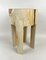 Rustic Handcarved Teak Wood Side Table in Bleached, Image 8