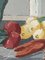 Natura morta con verdure, dipinto a olio, anni '50, con cornice, Immagine 10