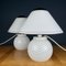Lámparas de mesa de Murano blancas, años 70. Juego de 2, Imagen 9