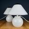 White Murano Table Lamps, 1970s, Set of 2 9