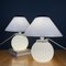 Lámparas de mesa de Murano blancas, años 70. Juego de 2, Imagen 8
