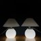 Lámparas de mesa de Murano blancas, años 70. Juego de 2, Imagen 7