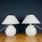 Lámparas de mesa de Murano blancas, años 70. Juego de 2, Imagen 1