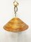 Lámpara colgante italiana de bambú y latón de Vivai De Sud, años 70, Imagen 3