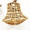 Lámparas colgantes de bambú tejidas a mano, Italia, años 50. Juego de 2, Imagen 3