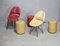 Side Chairs and Poufs, 1970s, Set of 5 15