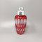Shaker in vetro rosso con taglio bohémien, Italia, anni '60, Immagine 1