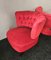 Vintage Red Velvet Lounge Chairs by Otto Schulz for Jio Möbler, 1940s, Set of 2 8