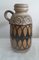 Vaso vintage a forma di brocca in ceramica con manici e decoro beige-marrone di Scheurich, Germania, anni '70, Immagine 1