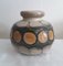 Round German Ceramic Vase in Beige-Brown Glaze with Orange Decor by Scheurich, 1970s 1